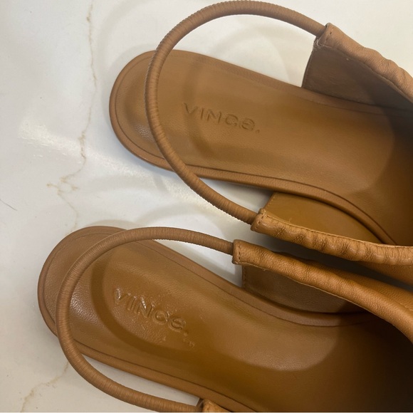 Vince Leather Slingback Square Flats - Picture 5 of 6